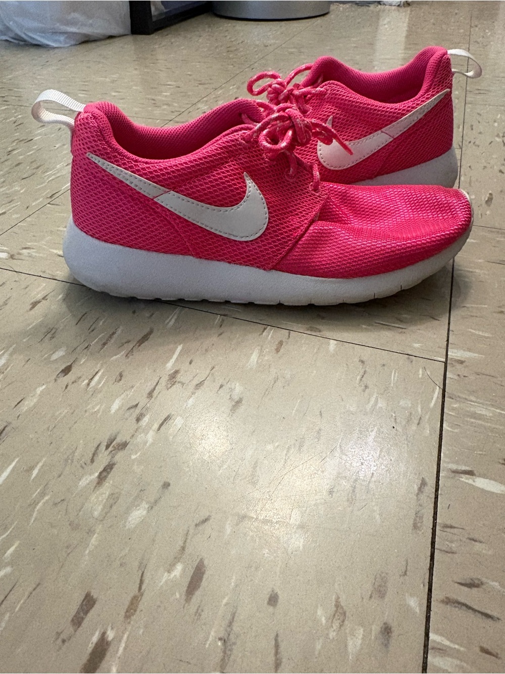 Nike Hot Pink Mesh Athletic Sneakers with White Swoosh